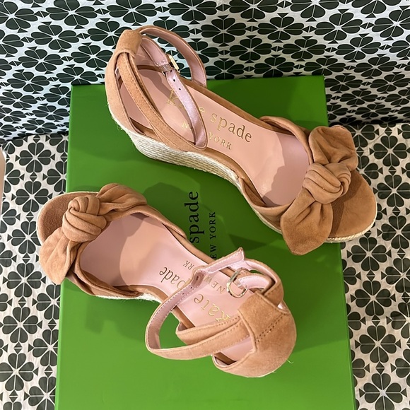 ♠️kate spade Tianna Platform Wedges, Bungalow Brown NIB - Picture 9 of 12